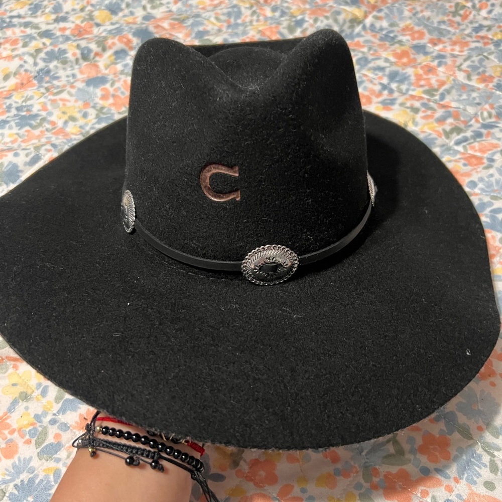Black Charlie horse traveler cowboy hat, women's size medium